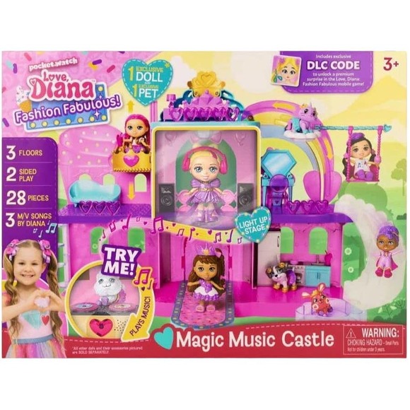 Love, Diana Fashion Fabulous Magic Music Castle Playset - Picture 1 of 3